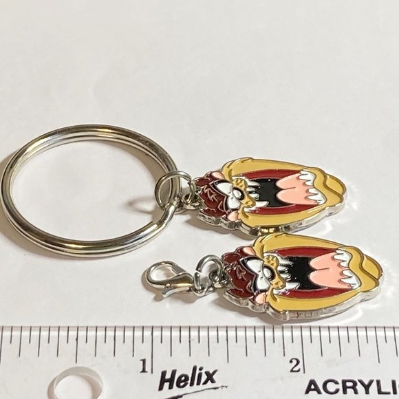 Vintage Taz Tas Tasmanian Devil Keychain Keyring Charm Warner Bros Looney Tunes - Picture 8 of 9